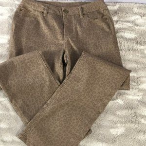 Liverpool latte leopard print straight jeans 10